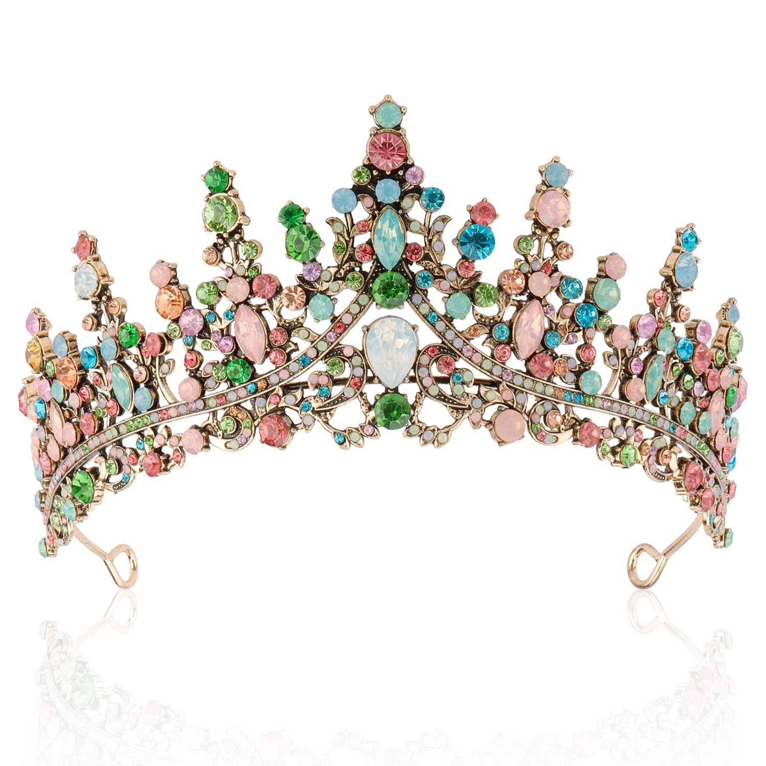 COCIDE Bronze Tiara and Crown for Women - Baroque Crystal Queen Crown - Rhinestone Princess Hair Accessories for Bride, Wedding, Birthday Party