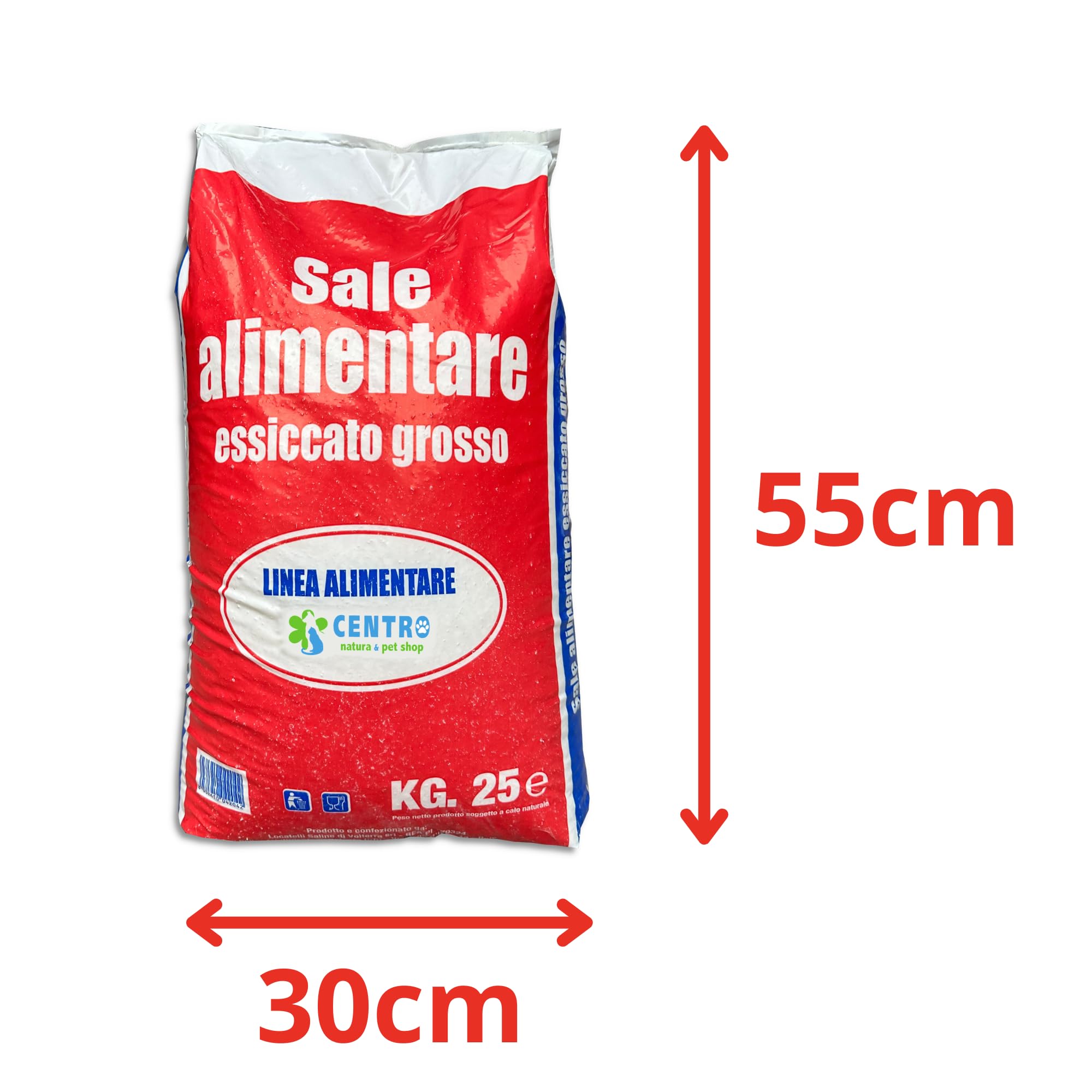 Sale Marino Grosso Alimentare 25kg Ottenuto per Evaporazione da Acqua di Mare Lavato e Essiccato