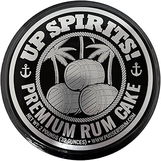 Up Spirits Rum Cake by Pusser’s Rum – 2LB (32oz) Caribbean Dessert in Collectible Tin – Moist, Flavorful, Great Gift for Foodies & Fans