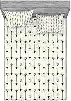 Vista 31 de Ambesonne Island Map - Juego de sábanas bajeras y fundas de almohada, mapa del tesoro súper detallado, diseño de piratas rústicos grungy, tema