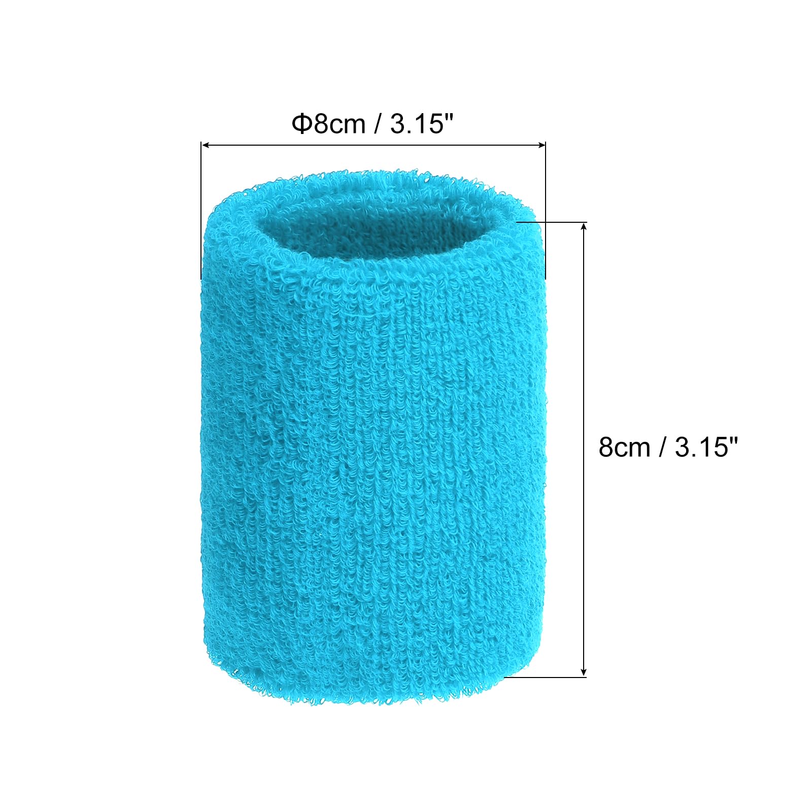 PATIKIL Wrist Sweatbands, 8Pack Sports Wristbands Sweatbands Wrist for Tennis Badminton Basketball Football Sky Blue - Image 2