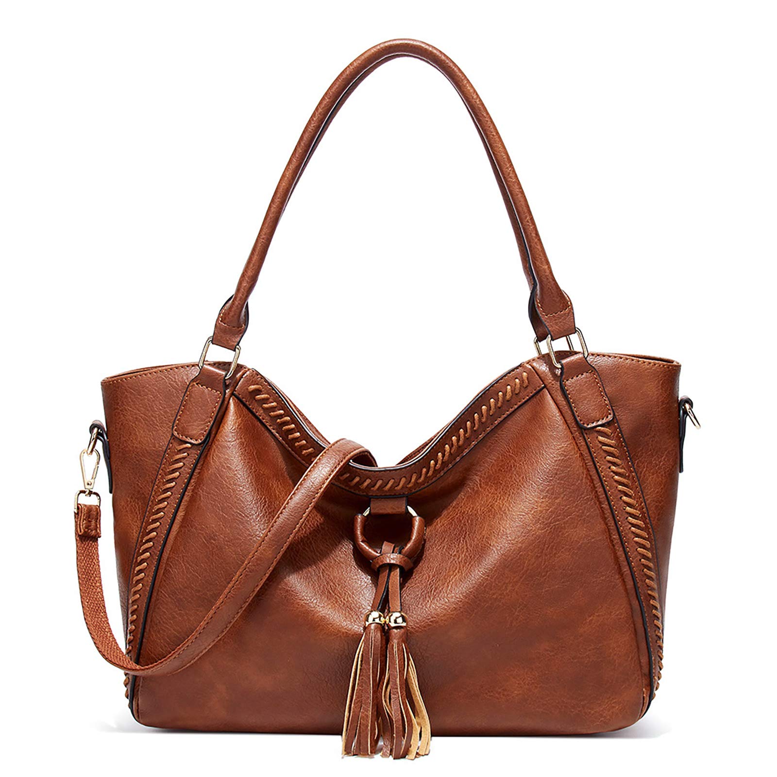 Hobo Bags for Women Large Crossbody Bags Leather Boho Purses and Handbags for ShoppingBrown