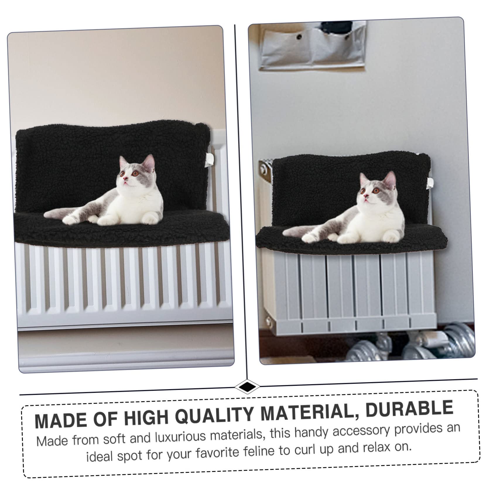 Hamac pour Chat de Radiateur à Cadre Métallique Noir