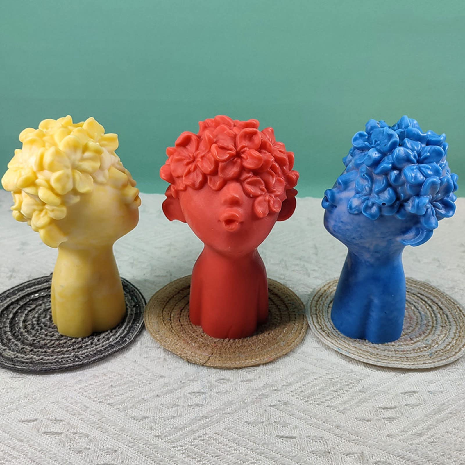 Moule à bougie fait à la main, en silicone, réutilisable, figurine mignonne, pour bougie parfumée, aromathérapie, poupées artificielles en silicone pour résine