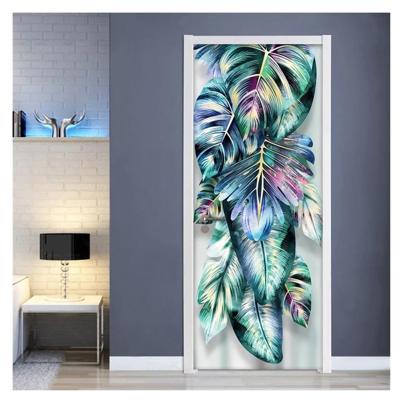 Sticker de porte PVC 3D 95x215cm papier peint autocollant moderne pour salon et chambre