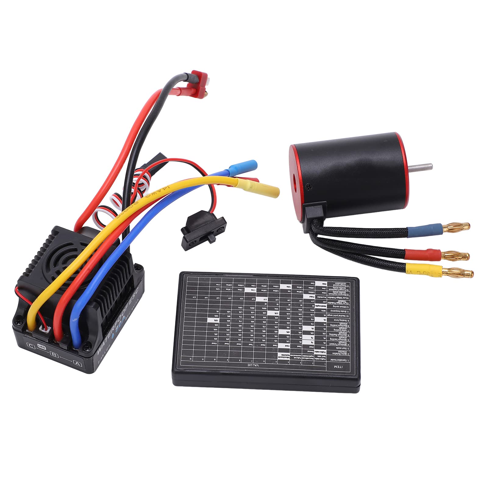 Alomejor Zestaw ESC Silnika Bezszczotkowego 80A 3100KV do Samochodu RC