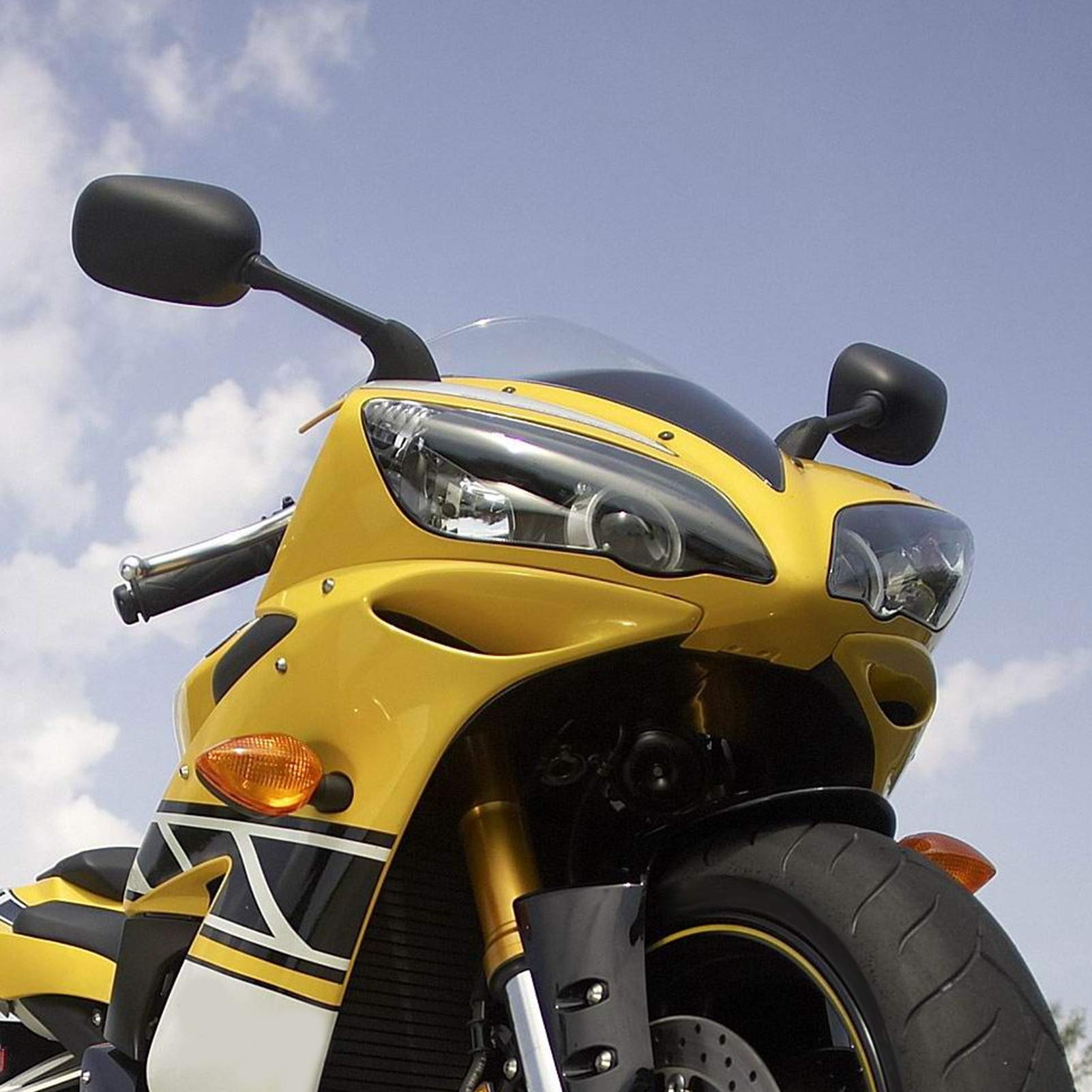 Motorrad-Scheinwerfer-Gehäuselinse, YZF 1000 R1 2004–2006 Links Rechts Ersatz, Schwarze, Transparente Scheinwerferabdeckung für Verbesserte Sicht