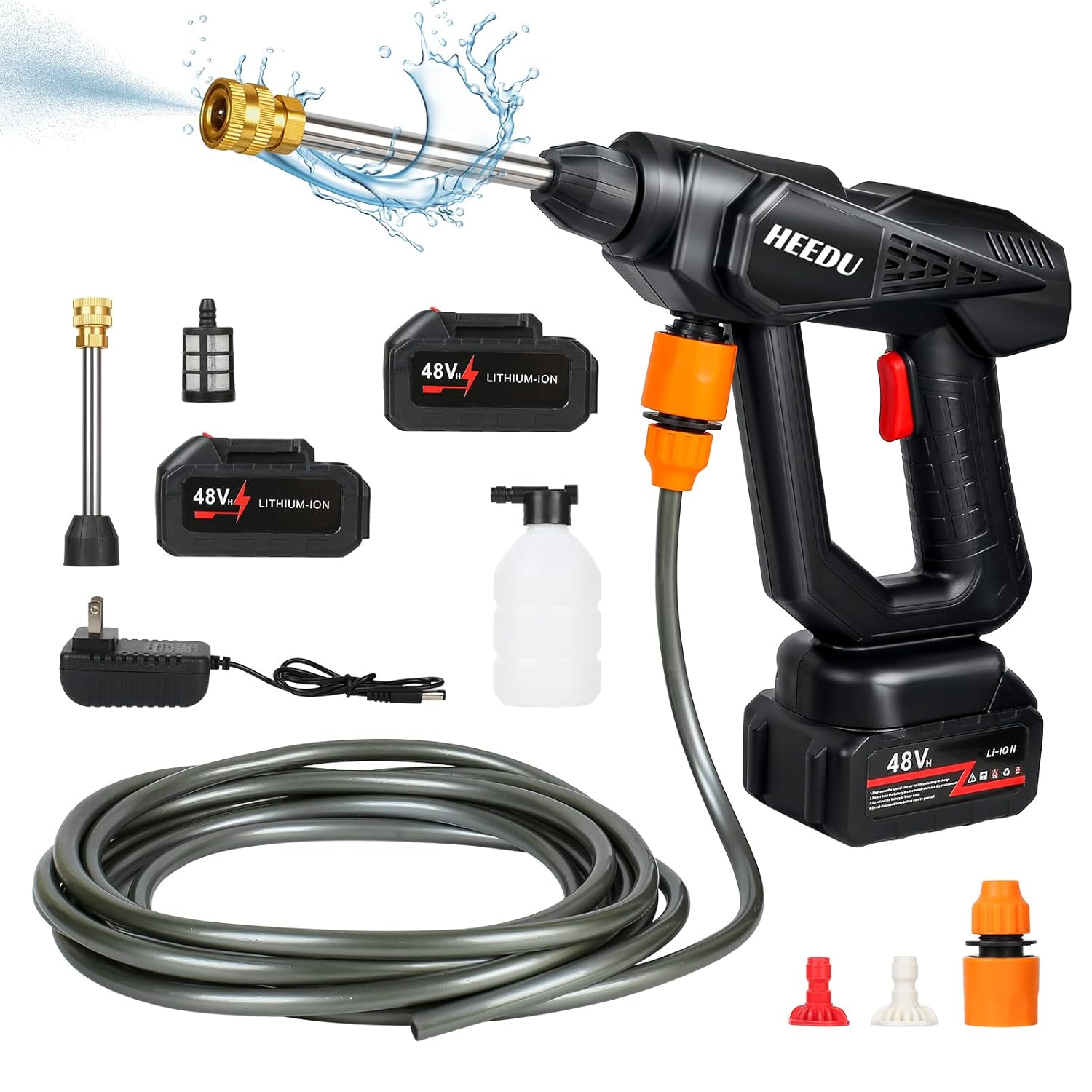HEEDU Pistola de Lavado de Alta Presión, Lavadora a Presión Portátil