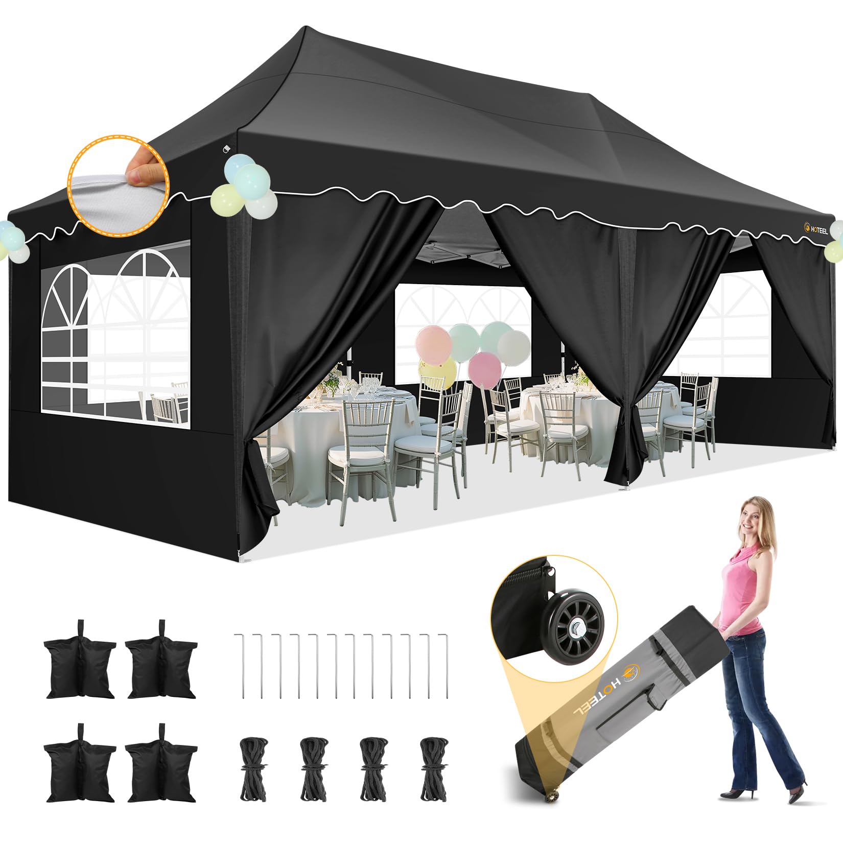 HOTEEL 10x20 canopy tent with sidewalls