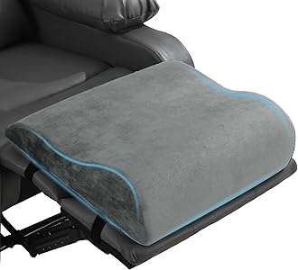 HOMBYS Extra Large Recliner Leg Pillow, Foam Foot Rest Cushion Wave Shape Recliner Footrest Extender, Multi Purpose Back & Lumbar Support Pillow for Bed, Sofa Couch, (Light Grey)