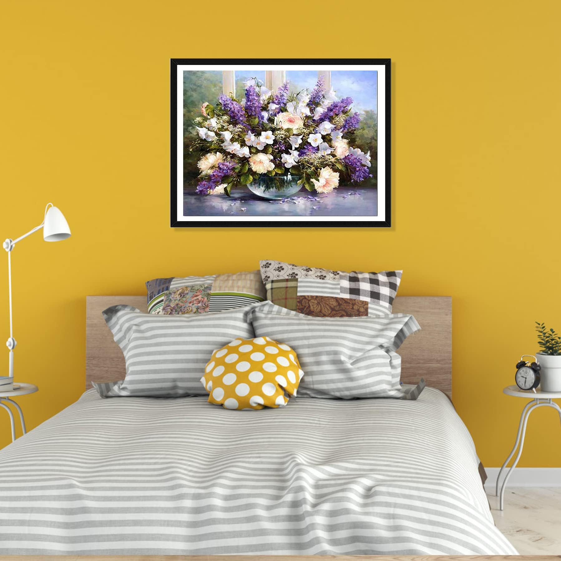 Pavemlo 5D Diamond Painting Kit Lavanda 30x40cm – Quadro Fai Da Te Con Diamanti, Tela Fiori, Mosaico Con Strass, Arte Rilassante E Decorazione Parete