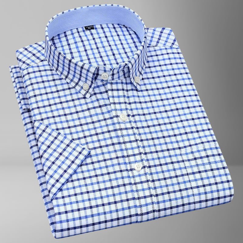 Chemise décontractée à manches courtes coton Oxford léger