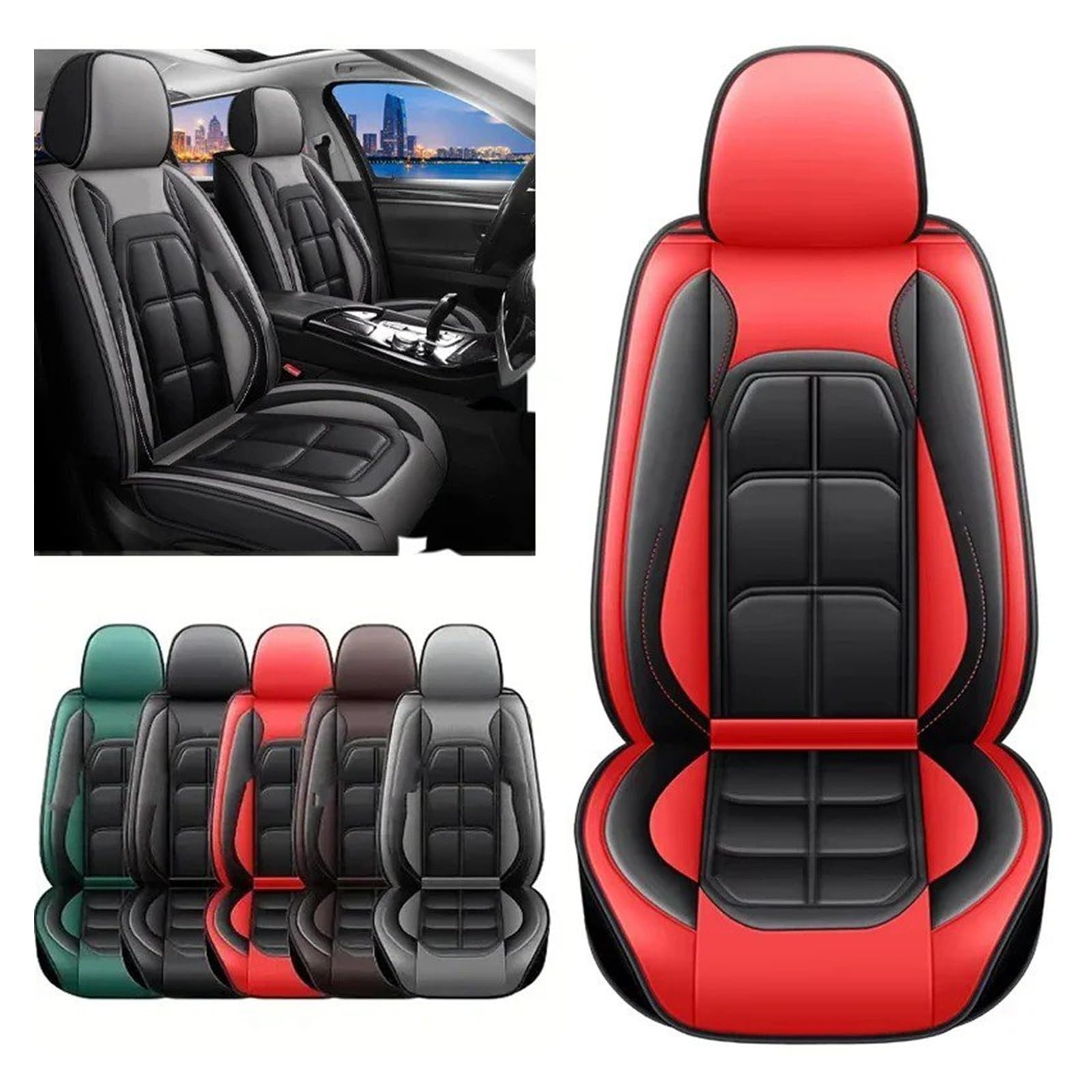 Funda De Asiento Universal Cojín Seda Hielo Cuero Coche Completamente Envuelto Four Seasons Cubre Universal