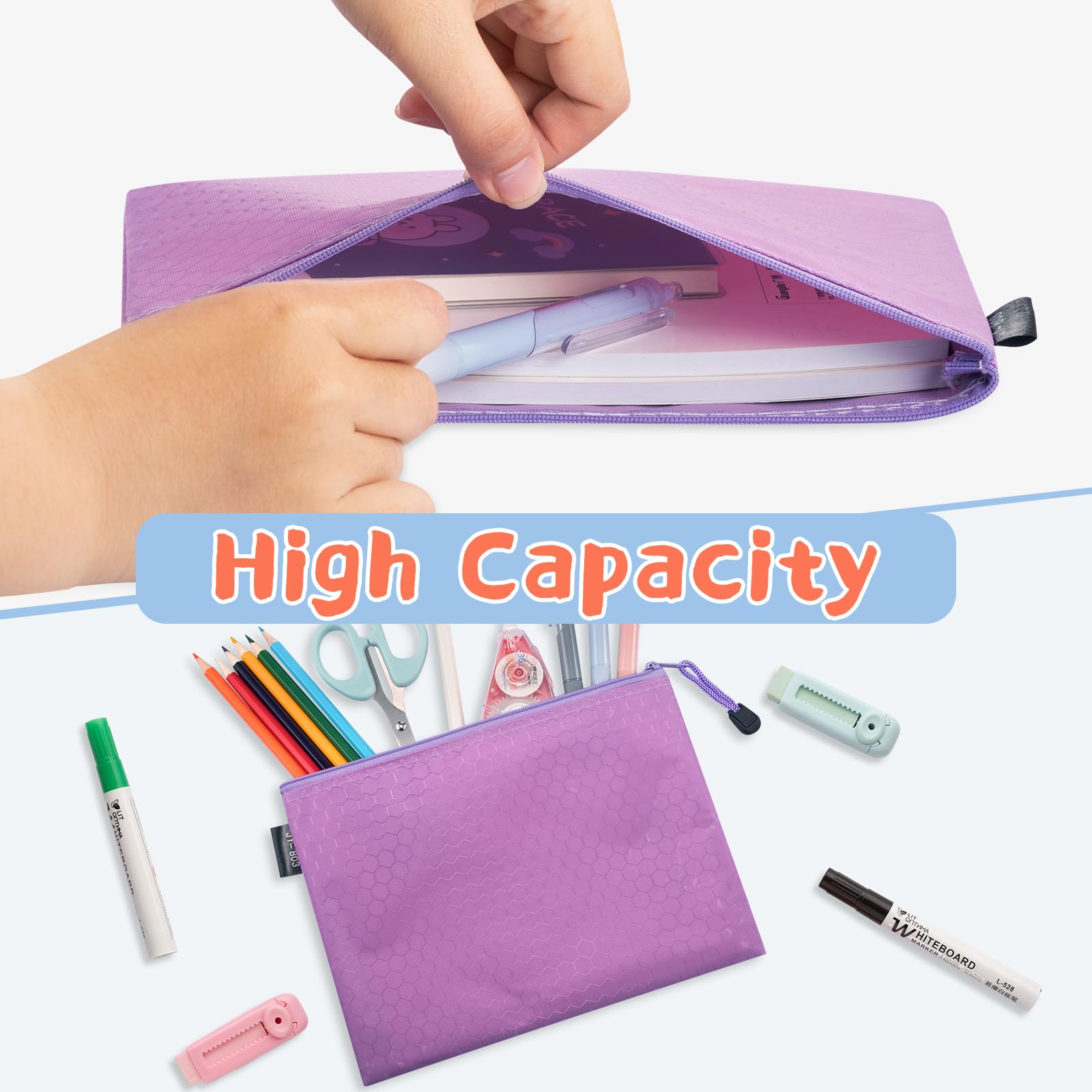 5x A4 Dokumententaschen Wasserdicht - Reißverschluss Taschen Orange