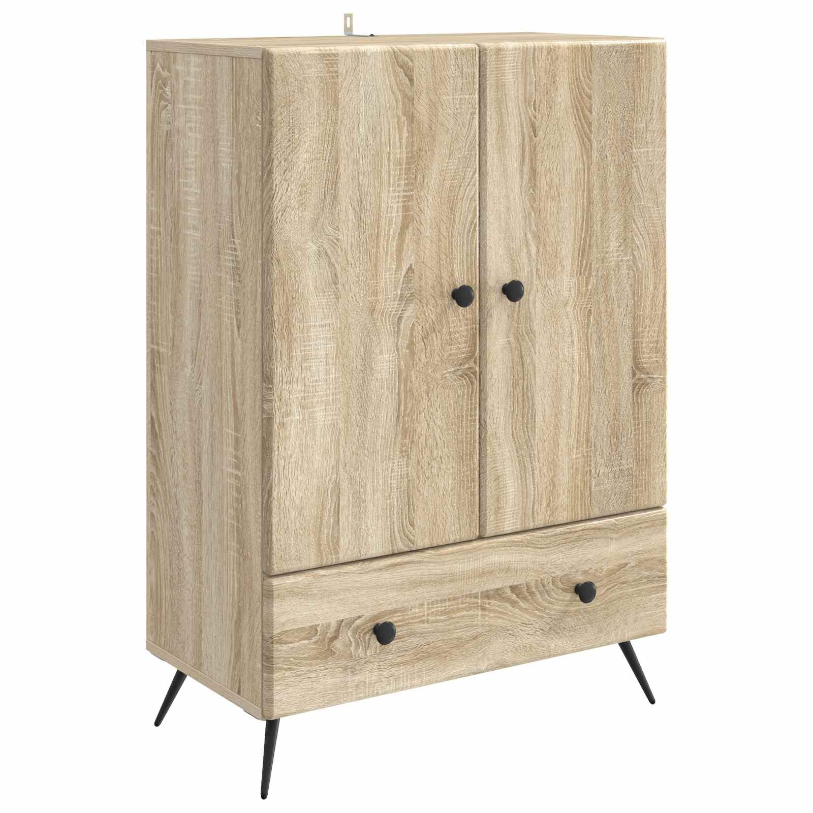 Générique Sonoma bufet dębowy, 66 x 34,5 x 95 cm, drewno inżynieryjne, szafka do przechowywania salonu z półkami i przegródkami, klasyczna zastawa stołowa do jadalni lub przedpokoju