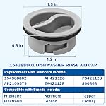 Upgrade 154388801 Dishwasher Dispenser Rinse Aid Cap Compatible with Frigidaire/Kenmore/Crosley Dishwasher Replaces AP2109579 890363 154388802 PS421128 EAP421128-1 Pack