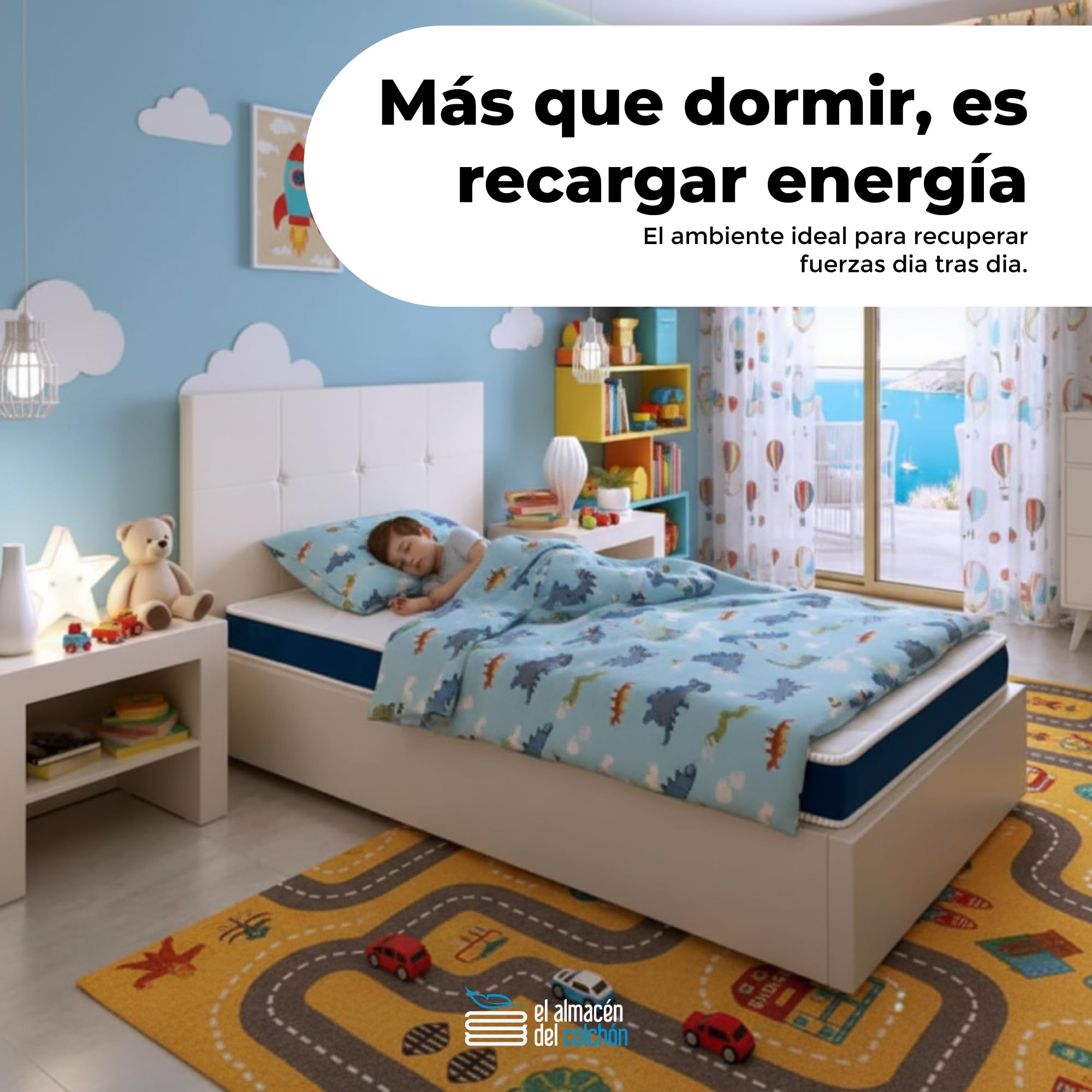 El almacén del colchón, Modelo Ten colchón Infantil 10cm con núcleo HR ECOPUR, Ideal para Uso Ocasional, Camas supletorias y niños - Transpirable y Ligero 90 * 200