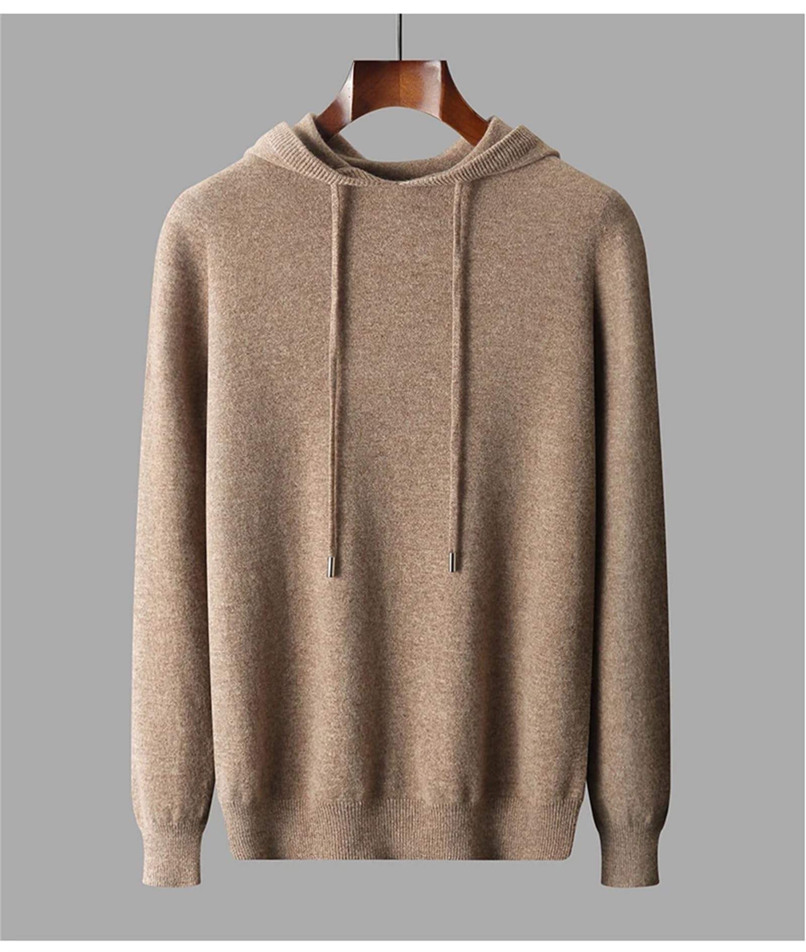 Maglione con cappuccio lavorato a maglia senza cuciture per uomo inverno casual caldo coreano lana merino felpa con cappuccio pullover