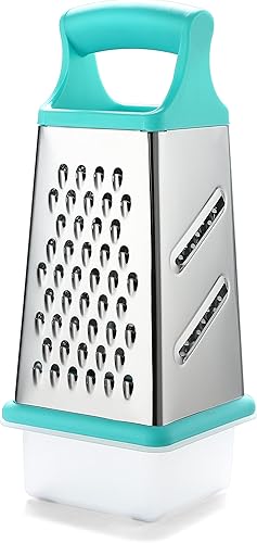 Miniatura 6 de KYA55 Rainbow Titanium - Cucharas de mango largo + rallador de caja Marco Almond KYA57B, rallador de acero inoxidable con 4 lados