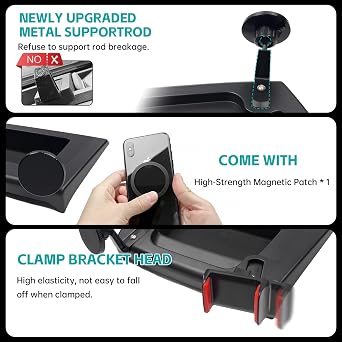磁気ダッシュ電話マウント 2011-2017 Jeep Wrangler JK JKUアクセサリー用 マルチマウント電話ホルダー 延長アームメタルロッド付き ダッシュボードストレージトレイ 追加のクリップブラケット付き JL JLU非対応