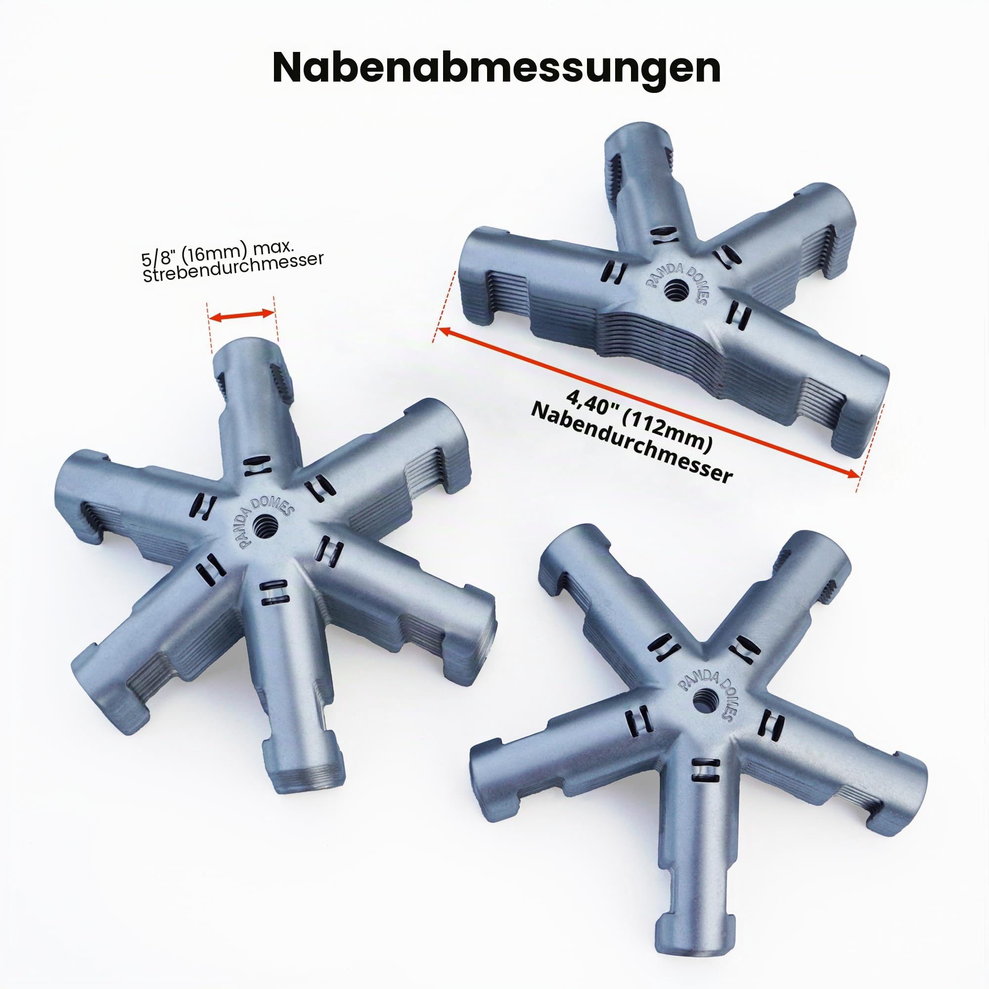 Panda Domes - 2V Geodätische Kuppel Naben-Kit