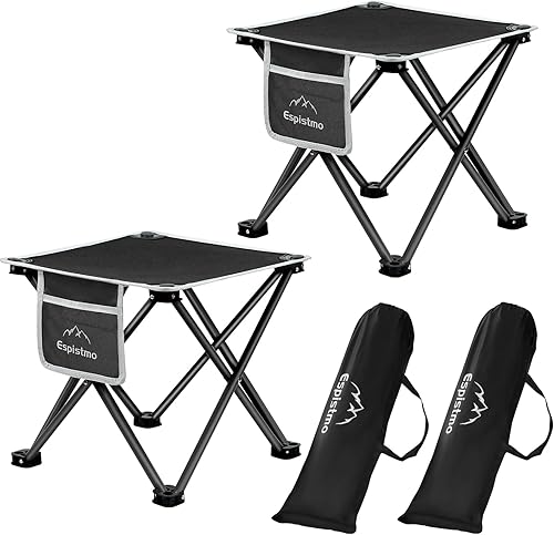 Miniatura 1 de Espistmo Paquete de 2 taburetes de campamento, taburete plegable portátil de 13.8 pulgadas para exteriores, jardinería, fiesta en la playa,