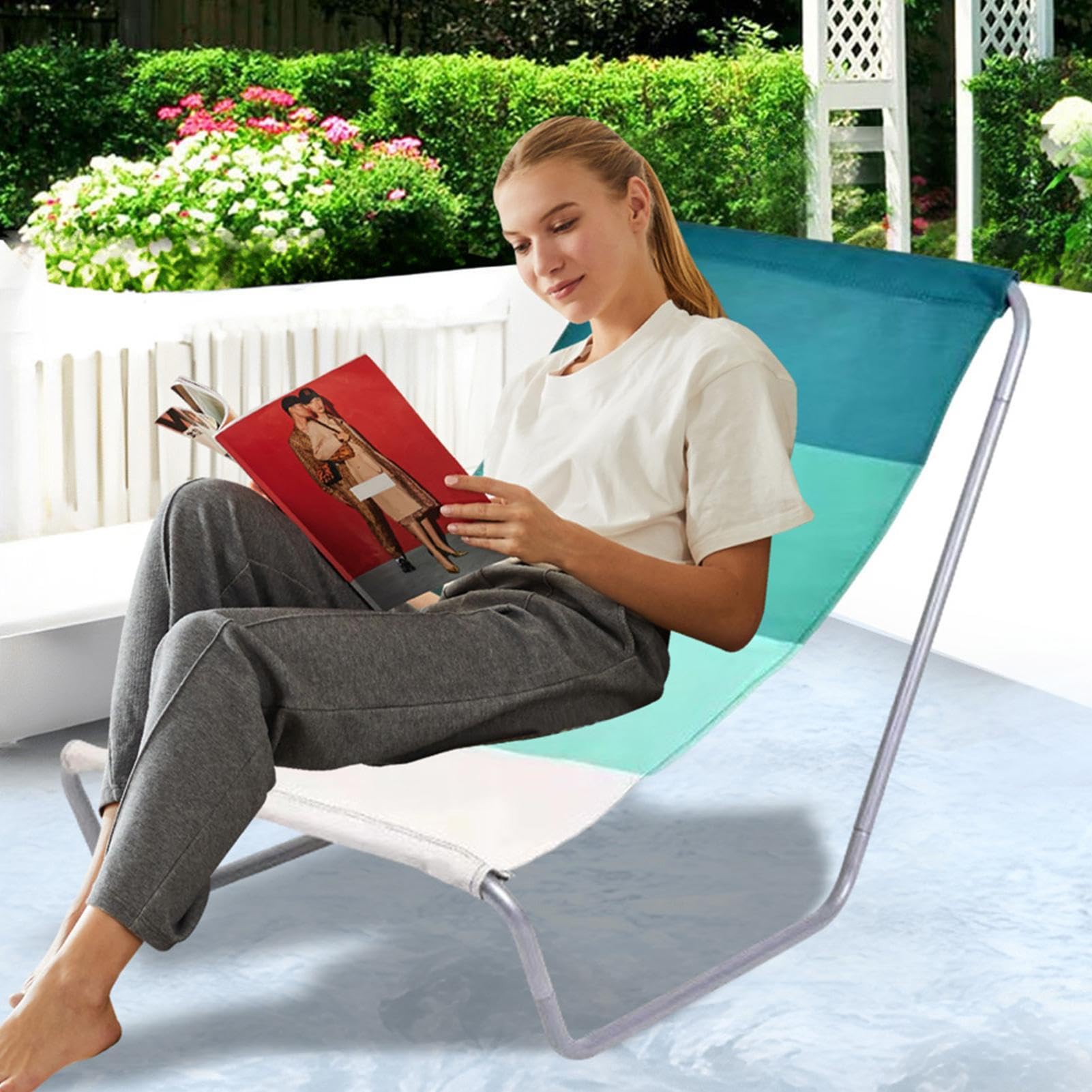 Silla de camping plegable,Silla de camping reclinable | Sillón de playa | para acampar, plegable, ultraligero, portátil, para exteriores - Tumbona de jardín para playa exterior, tomar el sol, patio,