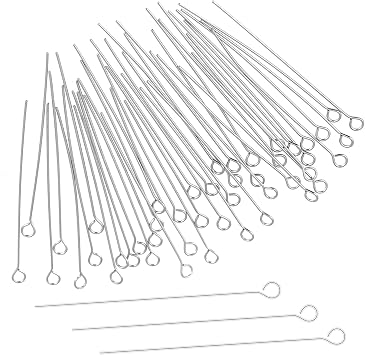 200Pcs Mini Stainless Steel Wire Eyepins 45mm Beading Small Open Eye Head Pins Needles Mini Metal Wire Eyepins for DIY Jewelry Craft Bead Earring Pendant Necklace Bracelet Keychain Making