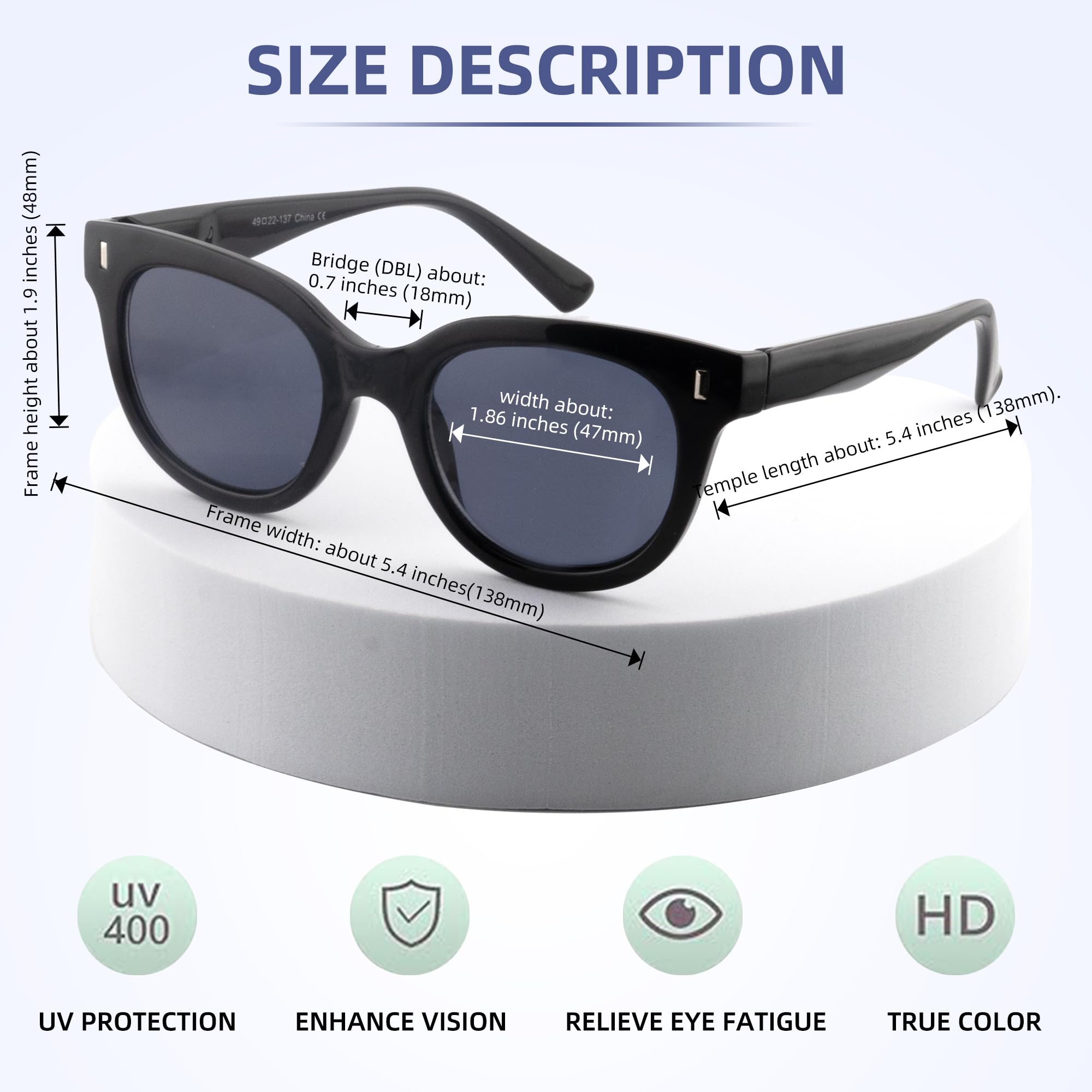 zooxsky 3 Pack Reading Sunglasses for Women Men Classic Outdoor Reader Sunglasses Full Lenses Sun Readers With Metal Spring?BK+ST+DT 2.50?