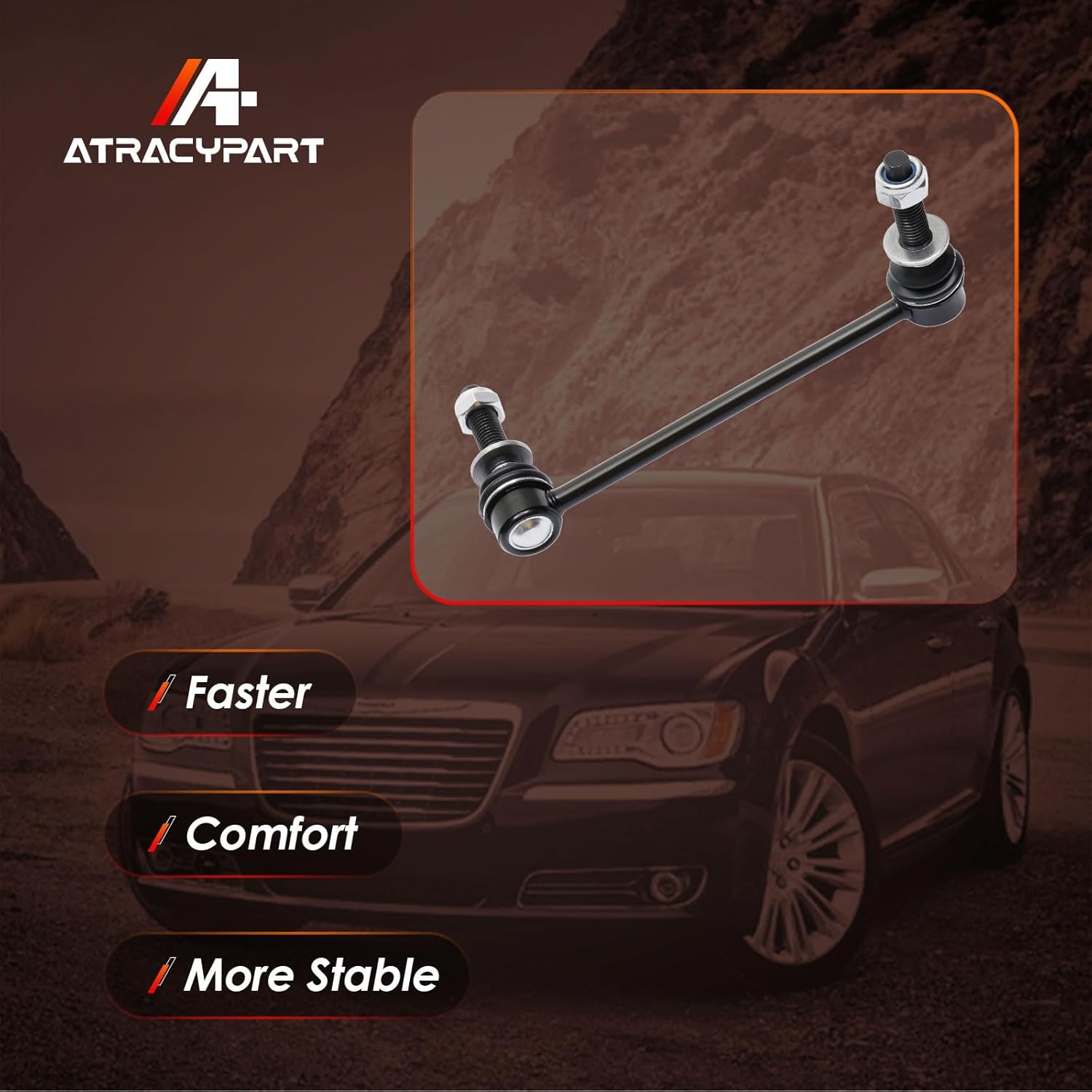 Sway Bar End Link Front Stabilizer bar link 2pcs, Compatible With 2005-2019 Chrysler 300, 2008-2019 Dodge Challenger, 2006-2019 Charger, 2005-2008 Magnum, Replaes OE#: K80822, K80823