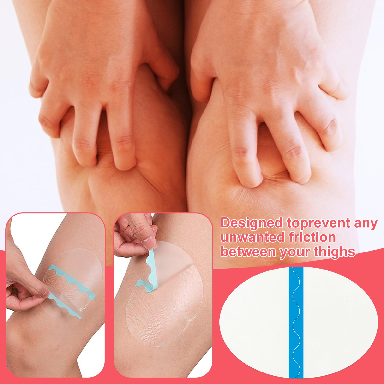 18 Pz Coscia Anti Attrito Pad, Anti-sfregamento, Autoadesivo, Donna Cuscinetti Anti Sfregamento per Polpaccio Usa e Getta, Nastri per Coscia Autoadesivi, patch invisibile trasparente ultra sottile