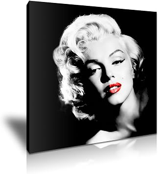 Marilyn Monroe Sexy Red Lips Canvas Wall Art Picture Print 50 cm x 50 cm