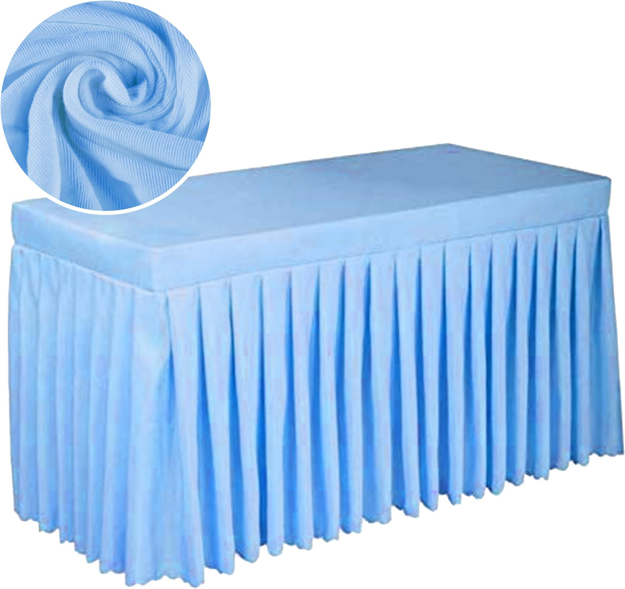 Table skirts for rectangle tables (Blue, L 6 ftW 30 inchH 30 inch)