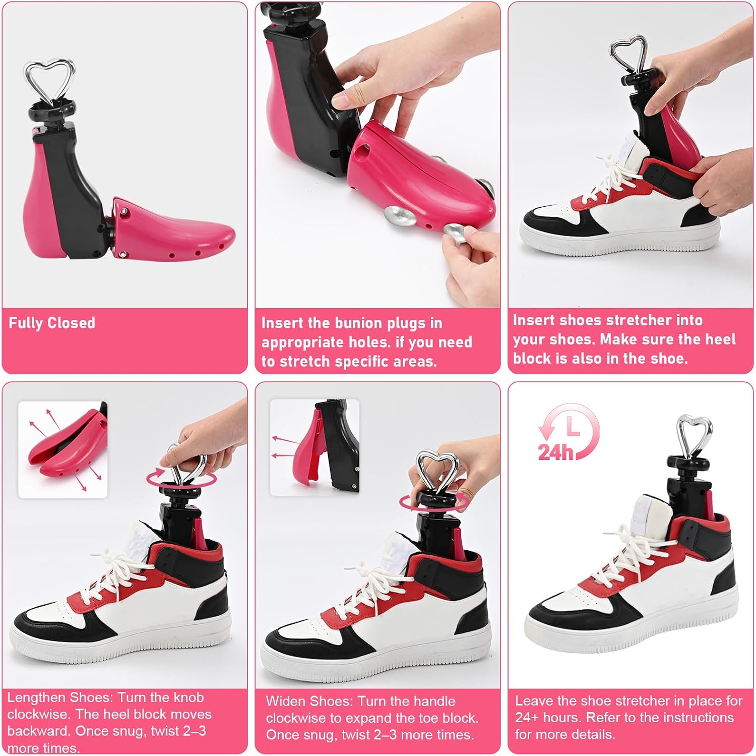 Shoe Stretcher Women Men, Boot Stretcher Wide Feet, 4-Way Shoe Widener & Expander for Stretch Length & Width