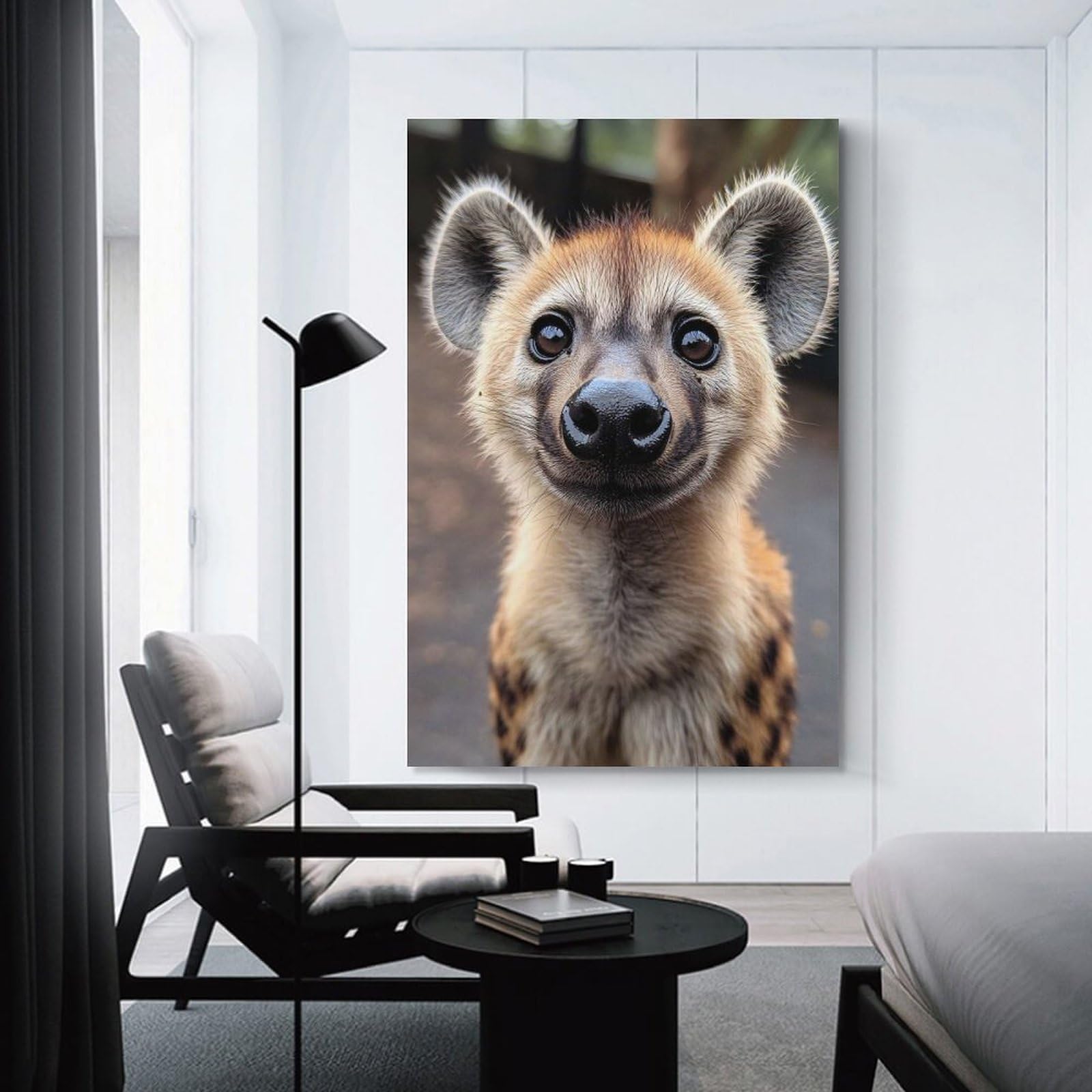 Close-up of A Smiling Hyena Wall Art Print, 20x30inch(50x75cm), for Wall Displays, Bedrooms Or Room Updates, A Versatile Canvas Print for Layering