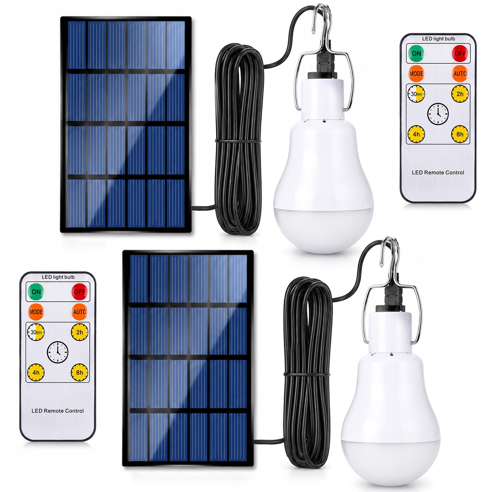 Lampelc A19 Solar Light Bulb with Timer
