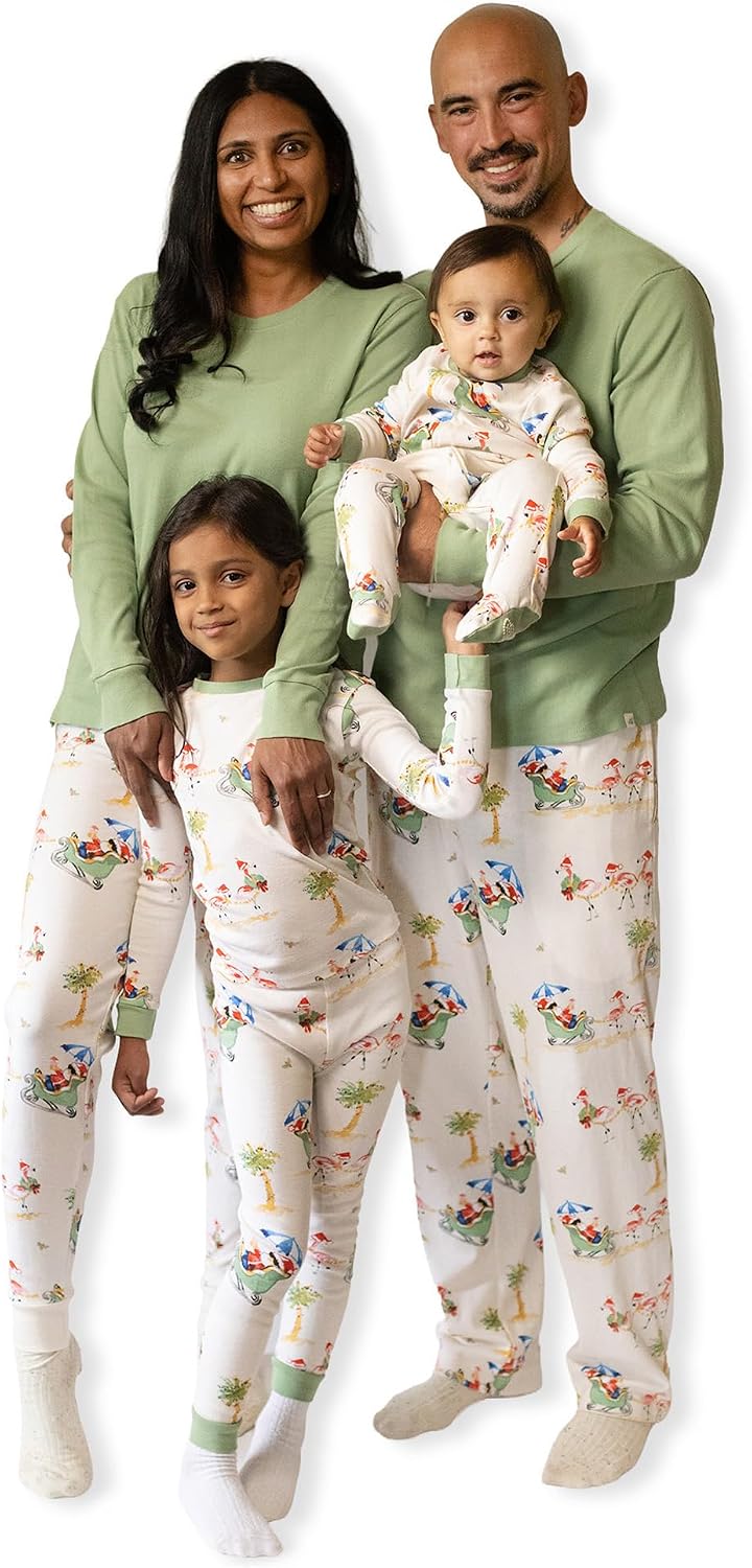 71fwluVpZQL._AC_SL1500_ Burt's Bees Baby Matching Family Jammies, Organic Cotton, Holiday Pajamas