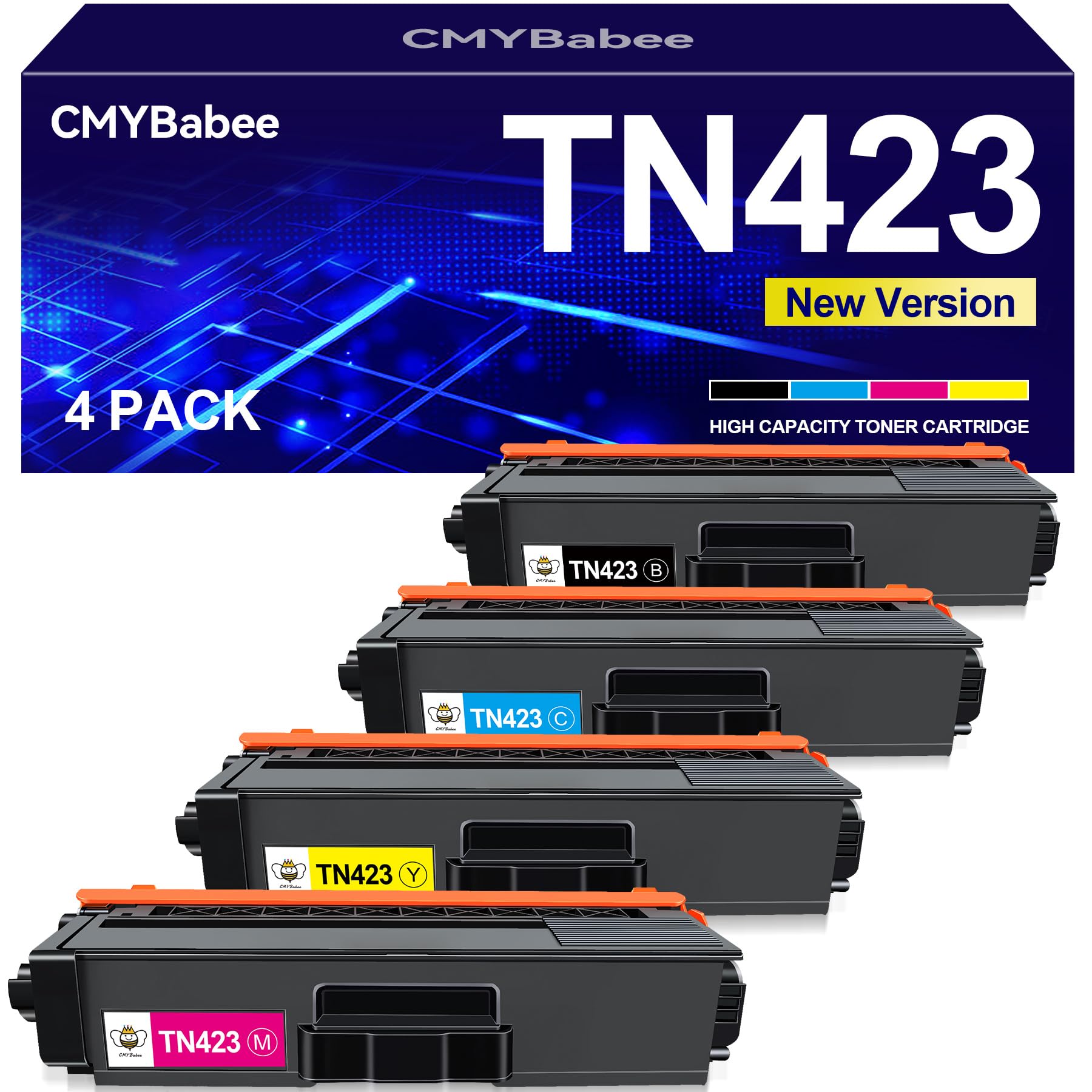 TN423 MFC-L8690CDW Cartucce di Toner Compatibili con Brother TN-423 TN-421 | per Brother MFC-L8690CDW MFC-L8900CDW HL-L8260CDW HL-L8360CDW DCP-L8410CDW TN421 TN-423BK Toner（Nero Ciano Giallo Magenta）