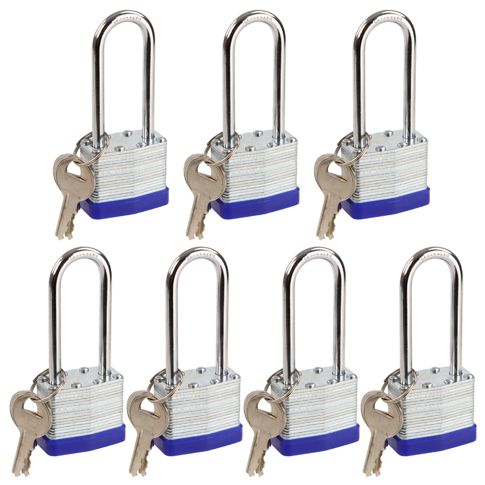 SEPOX® 6 Pcs Pack Keyed-Alike Padlock with Same Key 2Pcs Each Set, Extra Long Shackle, 1-9/16" 40MM Heavy-Duty Laminated Steel Body Rust-Proof, for Outdoor & Indoor Locker,Fence,Gate, Tool-Box, Chain