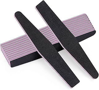 12pcs Nail File,100/180 Grit Double Sided Nail Files, Jumbo Size Nail Files and Buffers for Acrylic Nails Natural Nails, P...