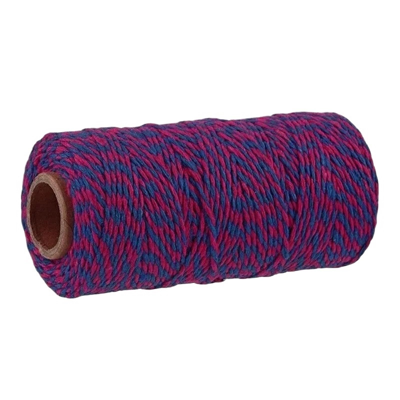Cotton Macrame Cord 2mm 100M Macrame Cord Cotton Rope String Crafts DIY Colored Thread Twisted Twine Handmade Sewing Home Wedding Decoration(Color7,2roll)