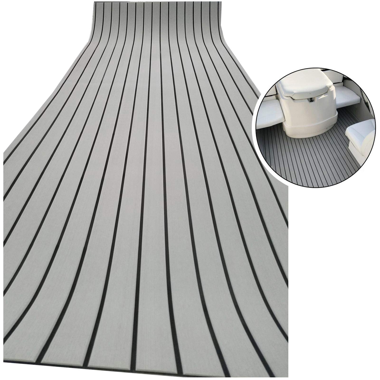 LUBEMIDA EVA Foam Boat Flooring Sheet Marine Faux Teak Decking Carpet