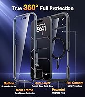 Vista 104 de Diaclara - Funda diseñada para iPhone 15 Plus de 6.7 pulgadas, transparente, cuerpo completo, con protector de pantalla, resistente de protección