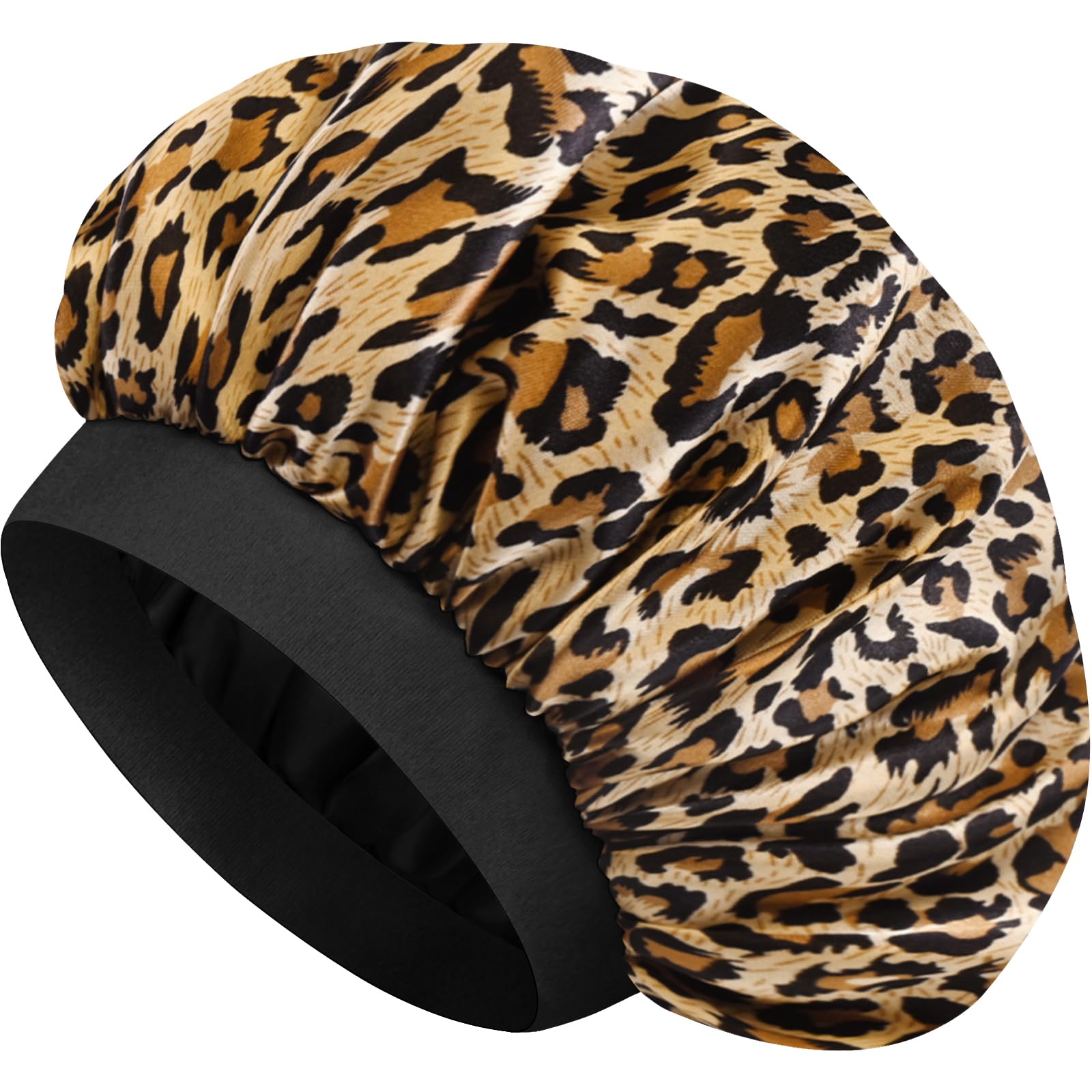 Satin Silk Bonnet for Hair, Double Layer Sleep Cap for Men &amp; Women