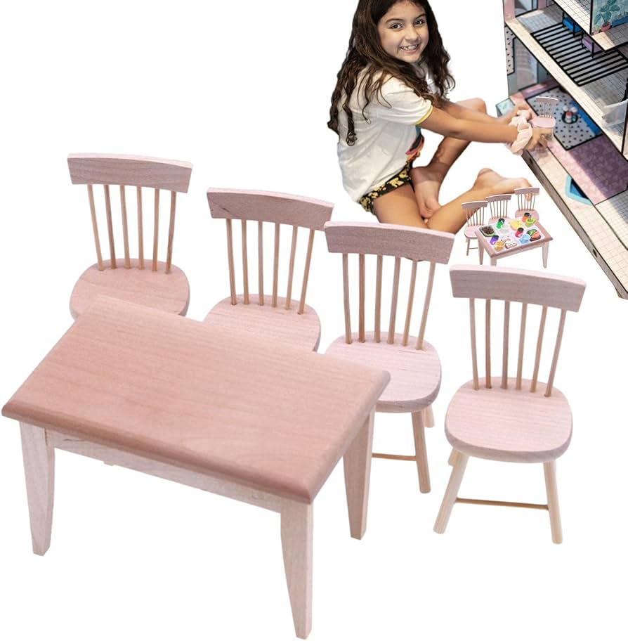 Amazon.co.jp: ドールハウスチェア - 妖精の家具セット 椅子 4 脚と