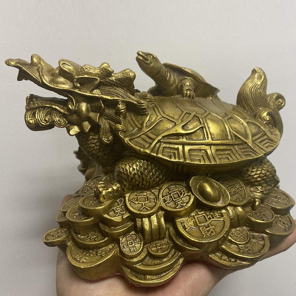 Amazon.co.jp: 龍亀 銅製 招財 風水 風水置物 ロングイ の置物 風水