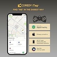 Vista 2 de Coredy Rastreador Bluetooth, funciona con Apple Find My (solo iOS), buscador de llaves y localizador de artículos con indicador de luz electrónica