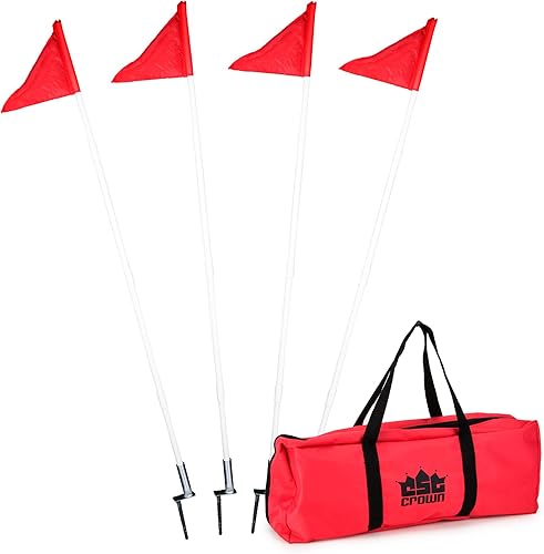 4unidades de esquina de fútbol banderasSpring Loaded Base de acero plegable con bolsa de transporte por Corona Sporting Goods
