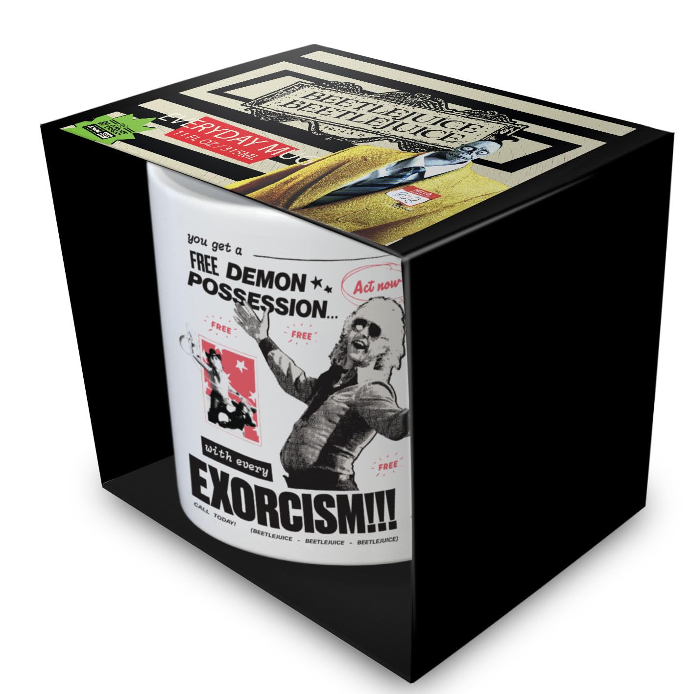 Pyramid International Beetlejuice (Exorcism) White Pod Mug, 11oz/325ML - Unique Collectible for Fans of The Iconic Beetlejuice Character
