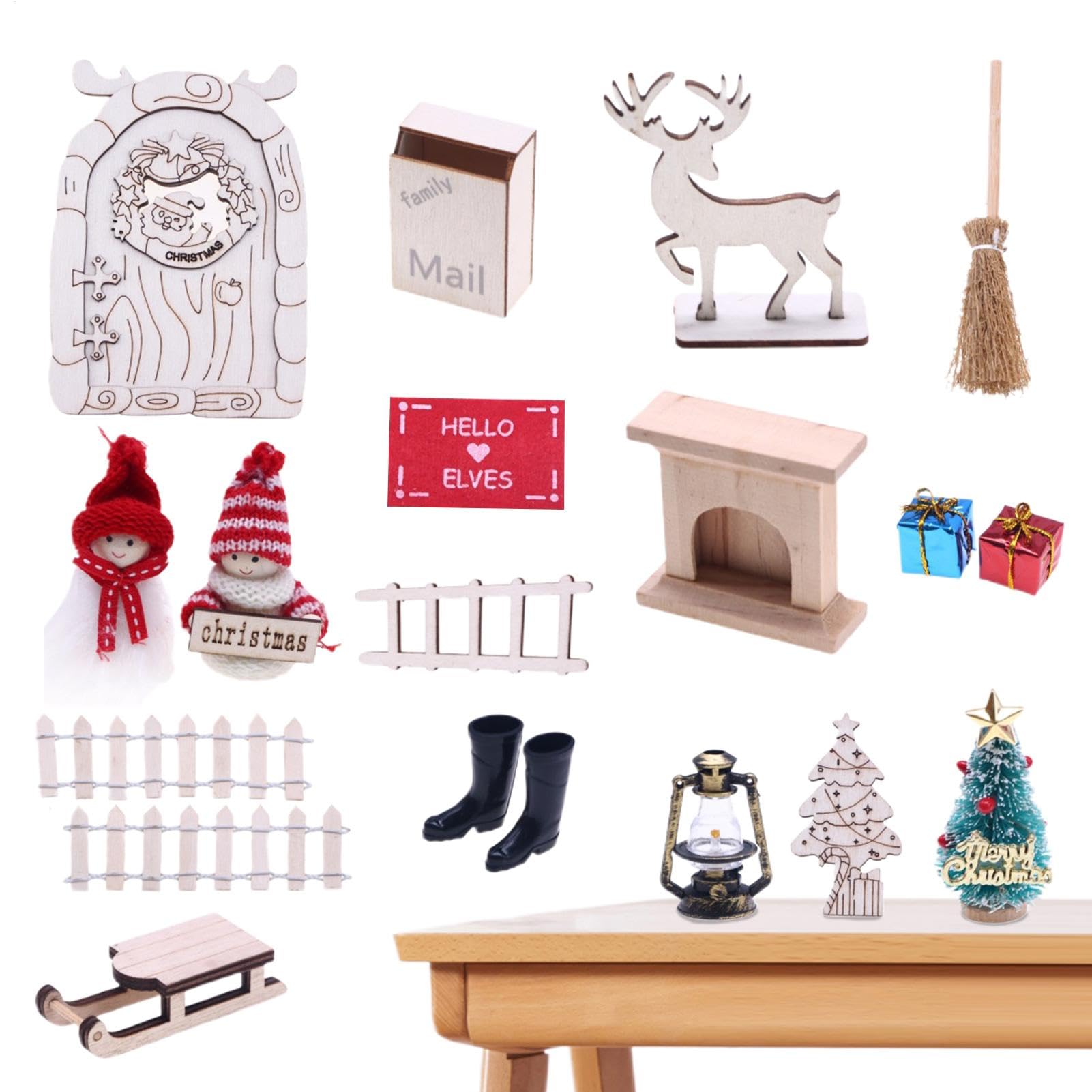 Porte de fée miniature de Noël pour créer un décor féerique au jardin